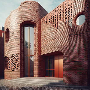 Modern brick house AI generated